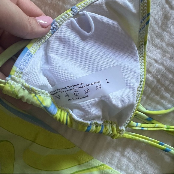 Shein Green and Blue Swirl Bikini Set and Skirt. - Picture 4 of 9